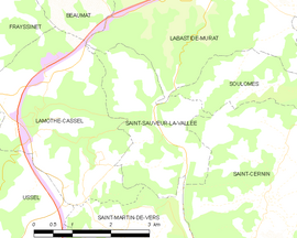 Mapa obce Saint-Sauveur-la-Vallée