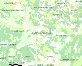 Mapa obce Châteauneuf-de-Randon