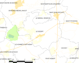 Mapa obce Le Dézert