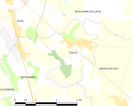 Mapa obce Forcé