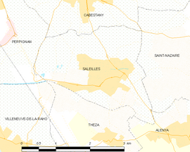 Mapa obce Saleilles