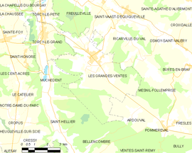 Mapa obce Les Grandes-Ventes