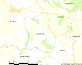 Mapa obce Lhoumois