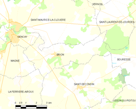 Mapa obce Brion