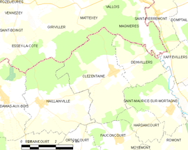 Mapa obce Clézentaine