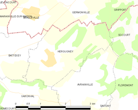 Mapa obce Hergugney