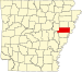 Map of Arkansas highlighting Saint Francis County.svg