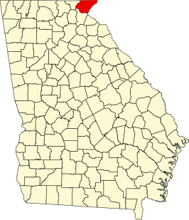 Locatie van Rabun County in Georgia