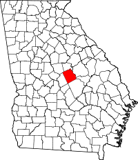 ウィルキンソン郡の位置を示したジョージア州の地図