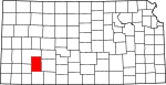 Mapa del estado que destaca el condado de Gray