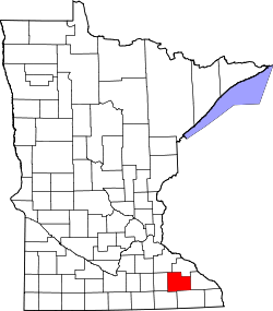 map of Minnesota highlighting Olmsted County