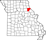 A state map highlighting Ralls County in the northeastern part of the state.