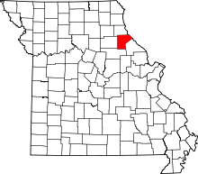 Harta e Ralls County në Missouri
