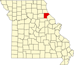 map of Missouri highlighting Ralls County