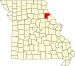 Map of Missouri highlighting Ralls County Map of Missouri highlighting Ralls County.svg