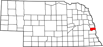 Map of Nebraska highlighting Sarpy County.svg