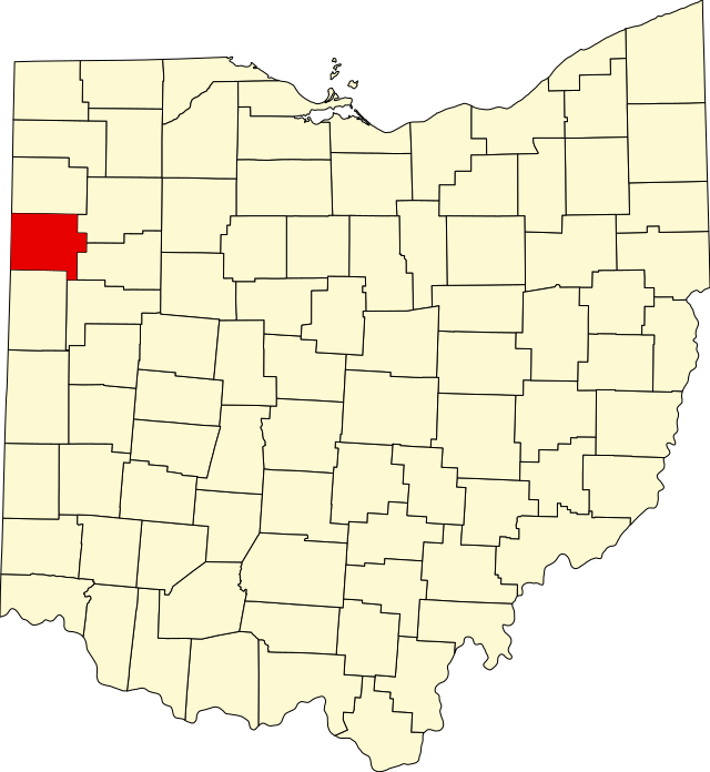 Van Wertin piirikunta Ohion kartalla