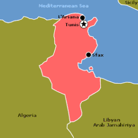 Mapa Tuniska