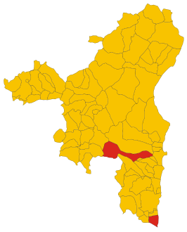 Map of comune of Arzana (province of Nuoro, region Sardinia, Italy) - 2016.svg