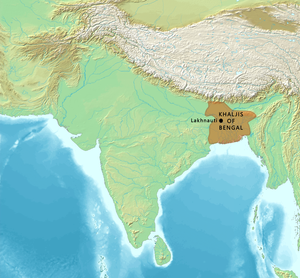 1230년 벵골 할지 왕조의 강역.