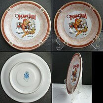 Souvenir plate of Marejada fiesta was made in Itajaí, Brazil, by Germer Porcelanas Finas SA