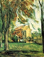 Marronniers et ferme au Jas de Bouffan, por Paul Cézanne, Yorck.jpg