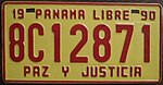 Matrícula automovilística Panamá 1990 8C12871 Panamá Libre Paz y Justicia Flickr - woody1778a.jpg