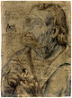Matthias Gruenewald-Zeichnungen-Brustbild eines aufwaerts blickenden Mannes mit Federkiel.jpg