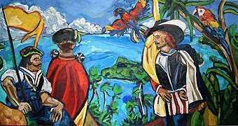 Matthias Laurenz Gräff, "Die Entdeckung des Pazifik. Vasco Núñez de Balboa, Panama - 25. 9. 1513, 11 Uhr".jpg