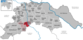 Poziția Melbeck pe harta districtului Lüneburg