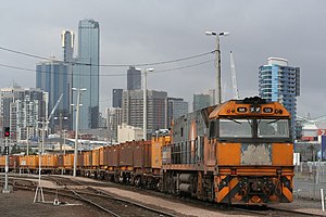NR class locomotive shunting at the Melbourne Steel Terminal
