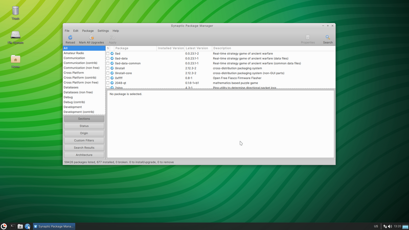 File:MiniOS Buster Xfce Minimum AMD64 20230815 1045 showing Synaptic installed - English.png