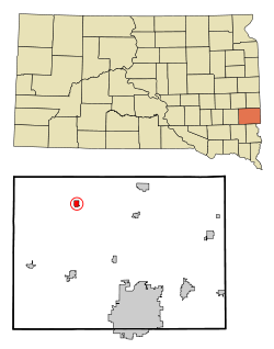 Location in Minnehaha County and the state of گونئی داکوتا ایالتی