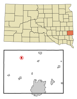 Minnehaha County South Dakota Incorporated and Unincorporated areas Colton Highlighted.svg