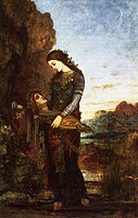 『オルフェウスの首を運ぶトラキアの女』1875年頃 個人蔵