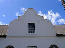 Cape Dutch gable on a house in Stellenbosch, South Africa Morkel House (gable).JPG