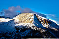 South aspect of Mount Bethel showing snow fences high on its slope