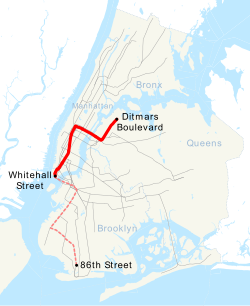 Map of the "W" train