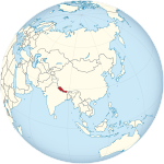 Nepal on the globe (Asia centered).svg