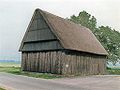 Holzscheune, 17. Jh. wooden barn Neuendeich Rosengarten Foto: 1987