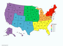 Map of the oSTEM (Out in Science, Technology, Engineering, and Mathematics) Regions in the United States. OSTEM US Regions.png