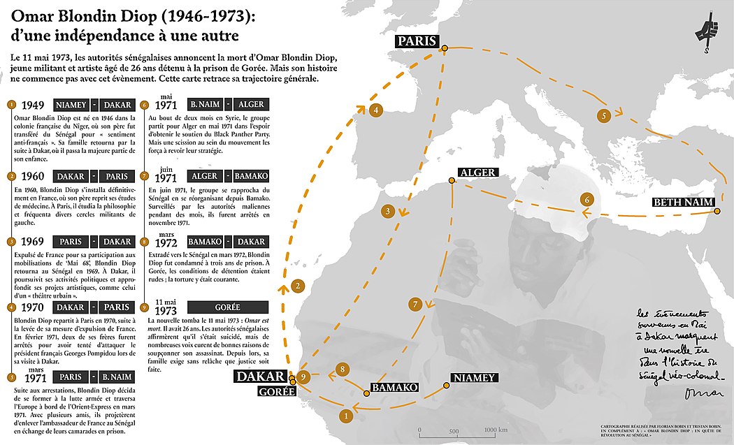 Op 11 mei 1973 maakten de Senegalese autoriteiten de dood bekend van Omar Blondin Diop, een 26-jarige activist en kunstenaar die vastzat in de gevangenis van Gorée.  Al bijna een halve eeuw wordt de officiële versie van zelfmoord op grote schaal betwist door vele stemmen die een moord aan de kaak stellen.  Terug op de reis van Blondin Diop en een periode van zoektocht naar revolutie in Senegal.