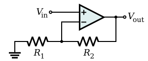 File:Op-Amp Non-Inverting Amplifier.svg