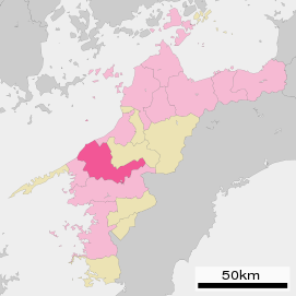 Lokasi Ōzu di Prefektur Ehime