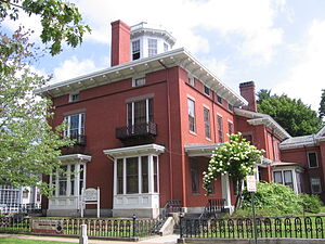 The society is headquartered on the left side of an Italianate duplex. The right side houses the Skolfield-Whittier House, a society museum. PHS 003.jpg