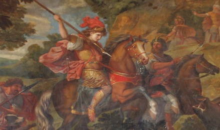 Detail of Cyrus Hunting Wild Boar by Claude Audran the Younger, Palace of Versailles