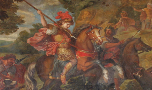 Painting of Cyrus the Great in battle