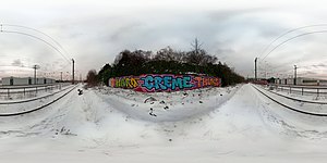 Graffiti Bahnlinie 360° Ansicht