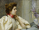 Portrait d'une dame avec un foulard rouge або Портет жінки з червоним шарфом