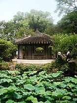 Pond and viewing pavilion in the Humble Administrator's Garden, in Suzhou